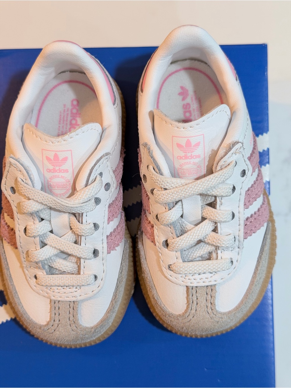 Adidas Toddler 4c White and Pink Retro Runner Sneakers